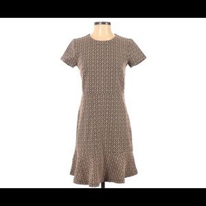 Loft Black and Beige Short Sleeve Dress